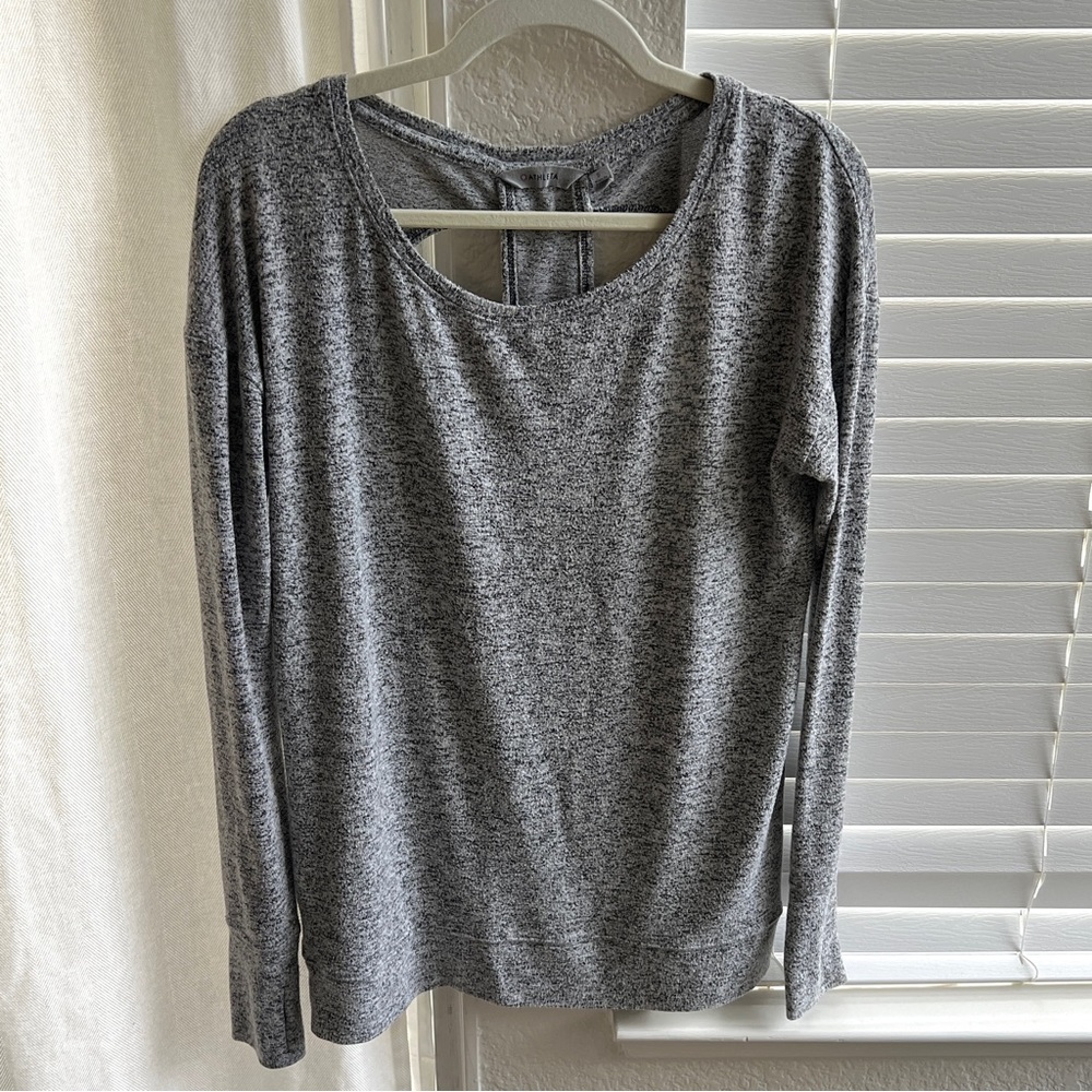 Athleta Soft Lightweight Oversized Sweatshirt with Cute Back - Grey Small